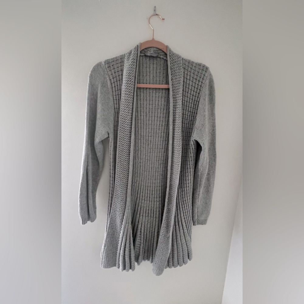MIA MODA Gray Swingy Soft Knit Cardigan L